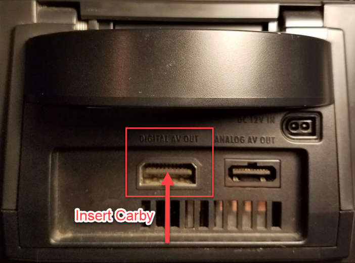 Carby GameCube Insert Location